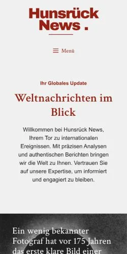 Vista previa del sitio Hunsrück News, referenciado para publicar artículos patrocinados