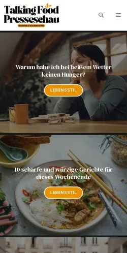 Vorschau der Website Talking Food, gelistet für die Veröffentlichung gesponserter Artikel