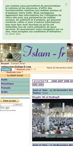 Anteprima del sito Islam-fr, referenziato per la pubblicazione di articoli sponsorizzati