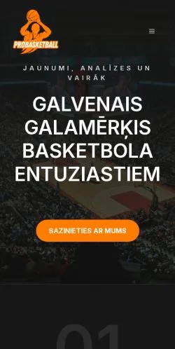 Vorschau der Website ProBasketball, gelistet für die Veröffentlichung gesponserter Artikel