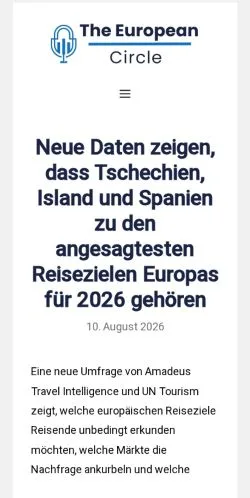 Preview of the The European Circle website, listed for sponsored article publication
