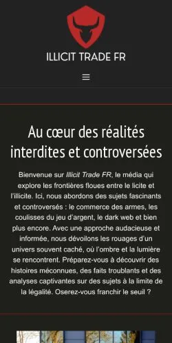スポンサード記事の掲載先として登録されたIllicit Tradeのサイトプレビュー