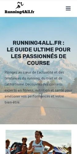 スポンサード記事の掲載先として登録されたRunning4Allのサイトプレビュー