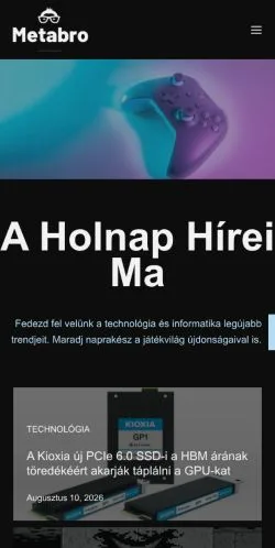 Anteprima del sito Metabro, referenziato per la pubblicazione di articoli sponsorizzati