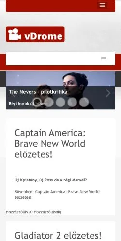Anteprima del sito VDrome, referenziato per la pubblicazione di articoli sponsorizzati