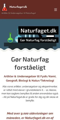 Voorbeeld van de website Naturfaget, vermeld voor de publicatie van gesponsorde artikelen