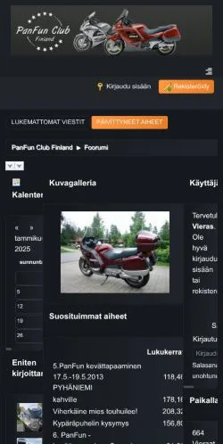 스폰서 기사 게재 매체로 등록된 PanFun Club Finland 사이트 미리보기