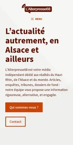 Aperçu du site L'Alterpresse68, référencé pour publier un article sponsorisé