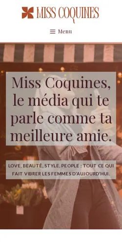 Sponsorlu makale yayını için listelenen Miss Coquines sitesinin önizlemesi