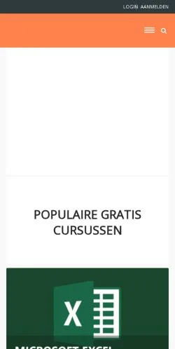 Forhåndsvisning av nettstedet Gratis Cursus, oppført for publisering av sponsede artikler