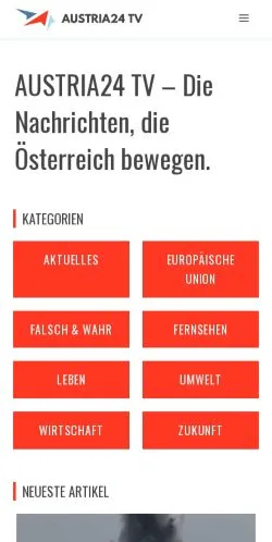Anteprima del sito AUSTRIA24 TV, referenziato per la pubblicazione di articoli sponsorizzati
