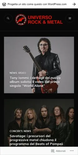 Anteprima del sito Universo Rock & Metal, referenziato per la pubblicazione di articoli sponsorizzati