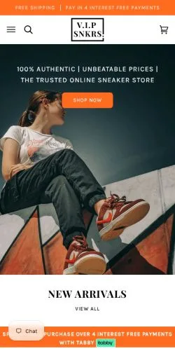 Anteprima del sito VIP Sneakers, referenziato per la pubblicazione di articoli sponsorizzati