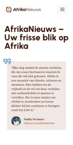 Aperçu du site AfrikaNieuws, référencé pour publier un article sponsorisé