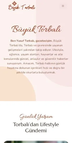 Preview of the Büyük Torbalı website, listed for sponsored article publication
