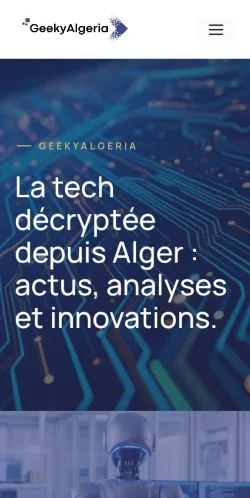 Preview of the GeekyAlgeria website, listed for sponsored article publication