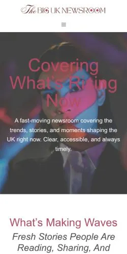 Podgląd witryny The Big UK Newsroom, ujętej jako miejsce publikacji artykułów sponsorowanych