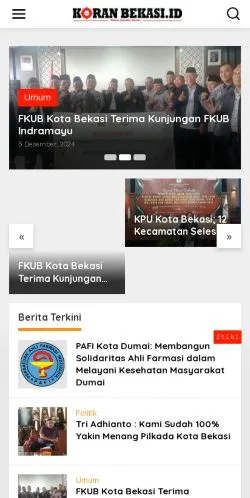 Aperçu du site Koran Bekasi, référencé pour publier un article sponsorisé