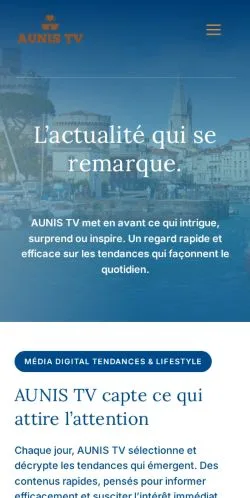 스폰서 기사 게재 매체로 등록된 Aunis TV 사이트 미리보기
