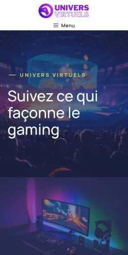 Förhandsvisning av webbplatsen Univers Virtuels, listad för publicering av sponsrade artiklar