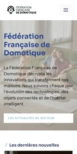 Podgląd witryny Fédération Française de Domotique, ujętej jako miejsce publikacji artykułów sponsorowanych