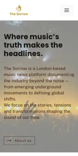 Anteprima del sito The Sorrow, referenziato per la pubblicazione di articoli sponsorizzati