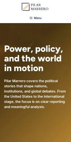 스폰서 기사 게재 매체로 등록된 Pilar Marrero 사이트 미리보기