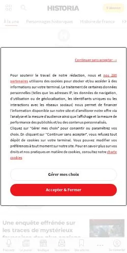 Podgląd witryny Historia, ujętej jako miejsce publikacji artykułów sponsorowanych