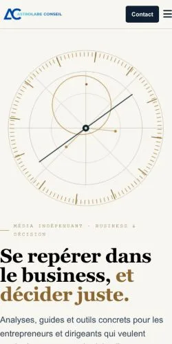 Preview of the Astrolabe Conseil website, listed for sponsored article publication