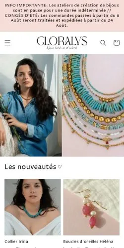 스폰서 기사 게재 매체로 등록된 Cloralys Bijoux 사이트 미리보기