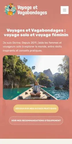 Pré-visualização do site Voyages et Vagabondages, referenciado para publicar artigos patrocinados