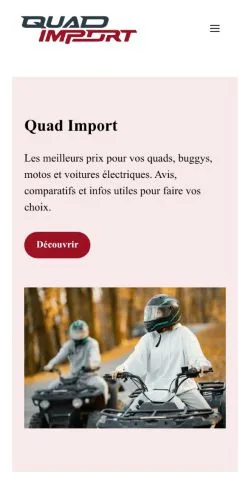 スポンサード記事の掲載先として登録されたQuadimportのサイトプレビュー