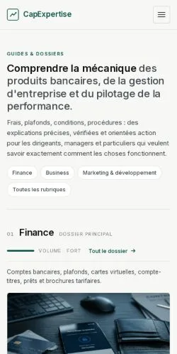 Podgląd witryny CapExpertise, ujętej jako miejsce publikacji artykułów sponsorowanych