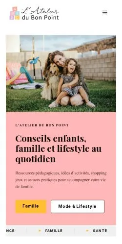 스폰서 기사 게재 매체로 등록된 L'Atelier du Bon Point 사이트 미리보기