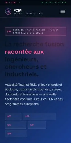 스폰서 기사 게재 매체로 등록된 FCM Catalyseur Nucléaire 사이트 미리보기