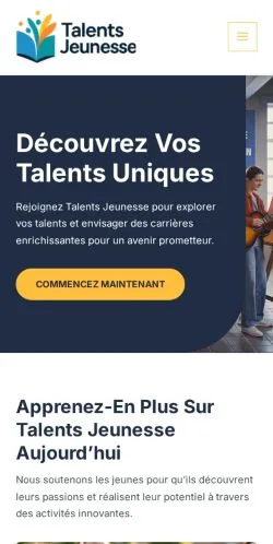 Sponsorlu makale yayını için listelenen Talents Jeunesse sitesinin önizlemesi