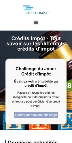 Anteprima del sito Crédits Impôt Magazine, referenziato per la pubblicazione di articoli sponsorizzati