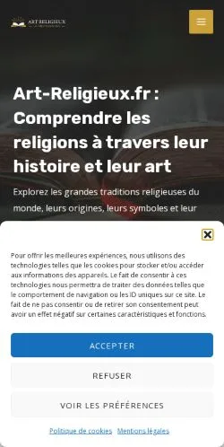 Vista previa del sitio Art Religieux, referenciado para publicar artículos patrocinados