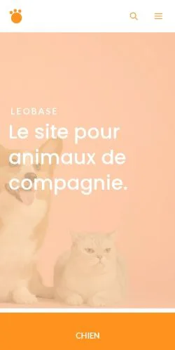 Anteprima del sito Leobase Animaux, referenziato per la pubblicazione di articoli sponsorizzati