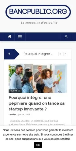 Vista previa del sitio BancPublic Magazine, referenciado para publicar artículos patrocinados