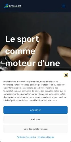 Preview of the CreaSport website, listed for sponsored article publication