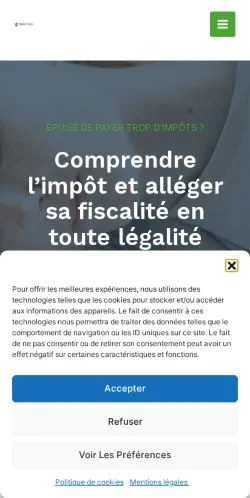 スポンサード記事の掲載先として登録されたMoins d'Impôtsのサイトプレビュー