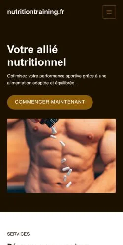 스폰서 기사 게재 매체로 등록된 Nutrition Training Paris 사이트 미리보기