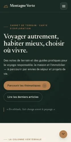 Vorschau der Website Montagne Verte, gelistet für die Veröffentlichung gesponserter Artikel