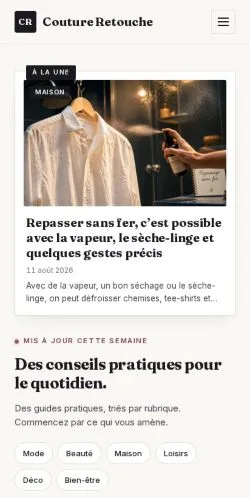 스폰서 기사 게재 매체로 등록된 Couture Retouche 사이트 미리보기