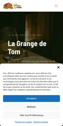 Preview of the La Grange de Tom website, listed for sponsored article publication
