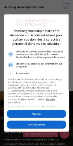 스폰서 기사 게재 매체로 등록된 Demenagement Diplomate 사이트 미리보기