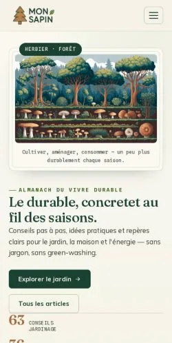 스폰서 기사 게재 매체로 등록된 Mon Sapin Durable 사이트 미리보기