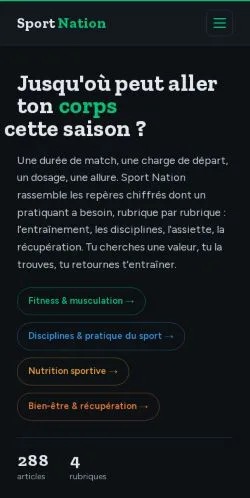 スポンサード記事の掲載先として登録されたSport Nationのサイトプレビュー