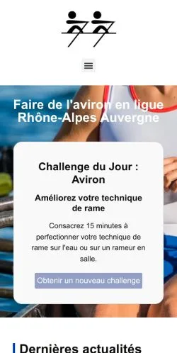 Sponsorlu makale yayını için listelenen Aviron Rhône-Alpes sitesinin önizlemesi